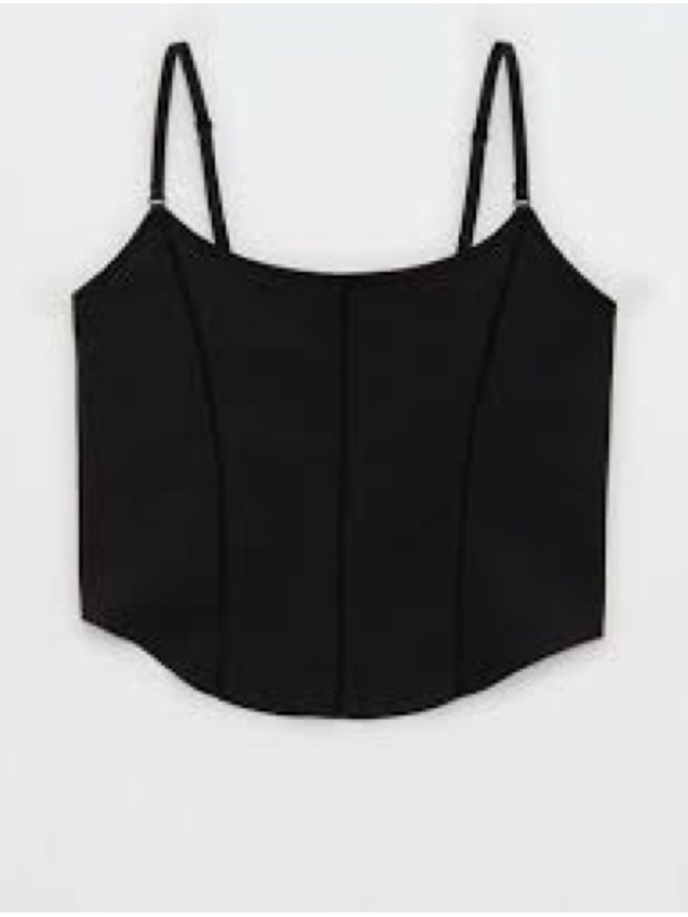 aerie Black Corset-Style Spaghetti Strap Tank